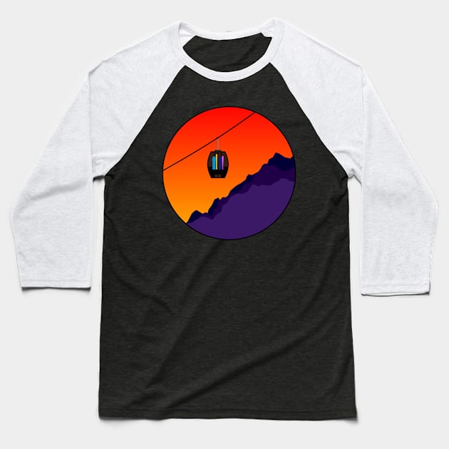 Gondola Sunrise Baseball T-Shirt by ChasingGnarnia